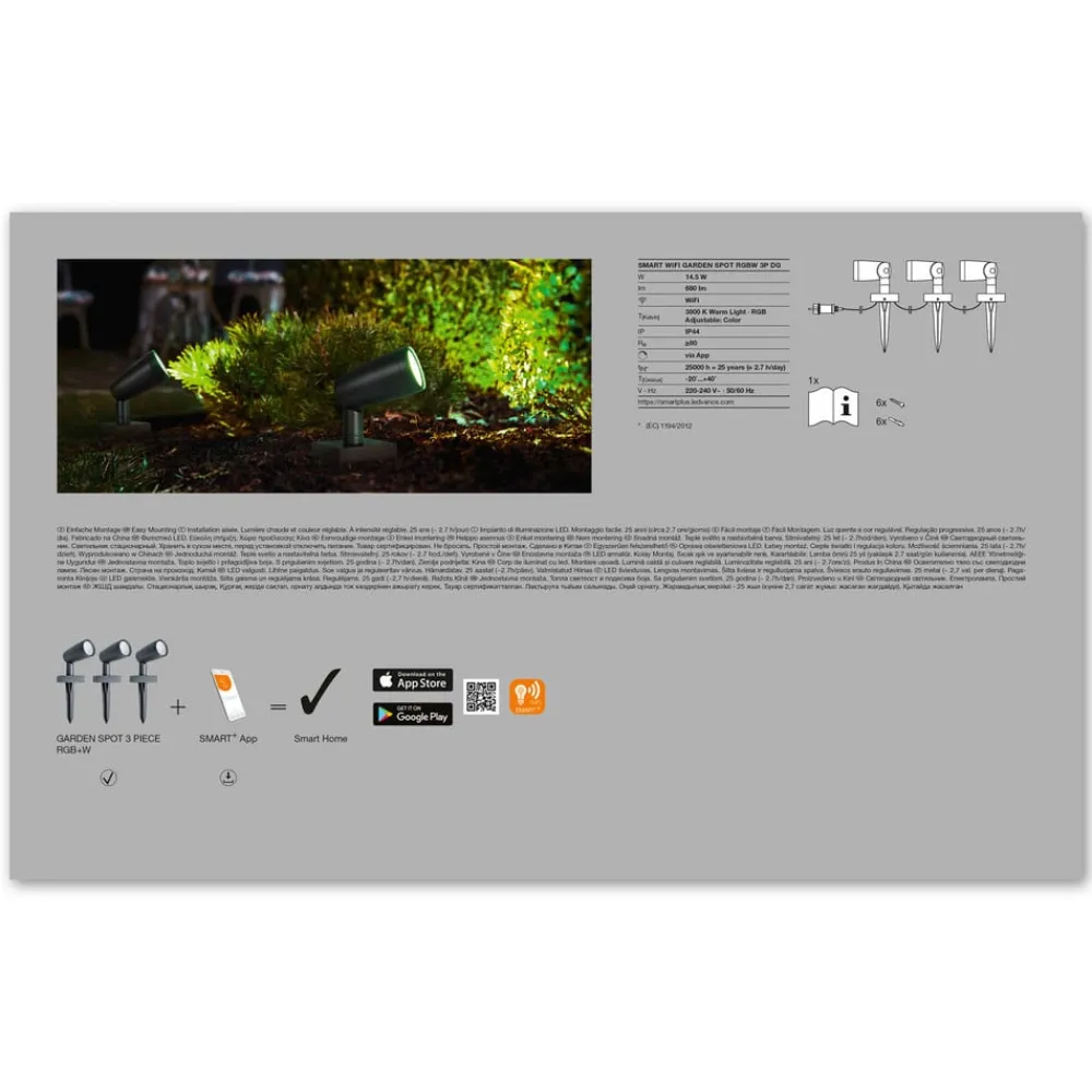 LEDVANCE SMART+ Udendørs Spot > WiFi havespot i 3 dele