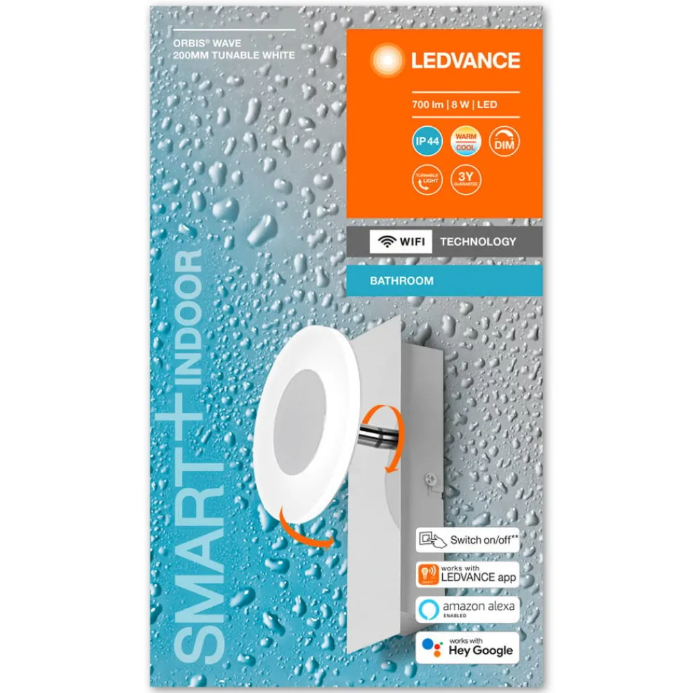 LEDVANCE SMART+ Væg- Og Spejllamper > WiFi Orbis Wall Wave IP44, 1 lk