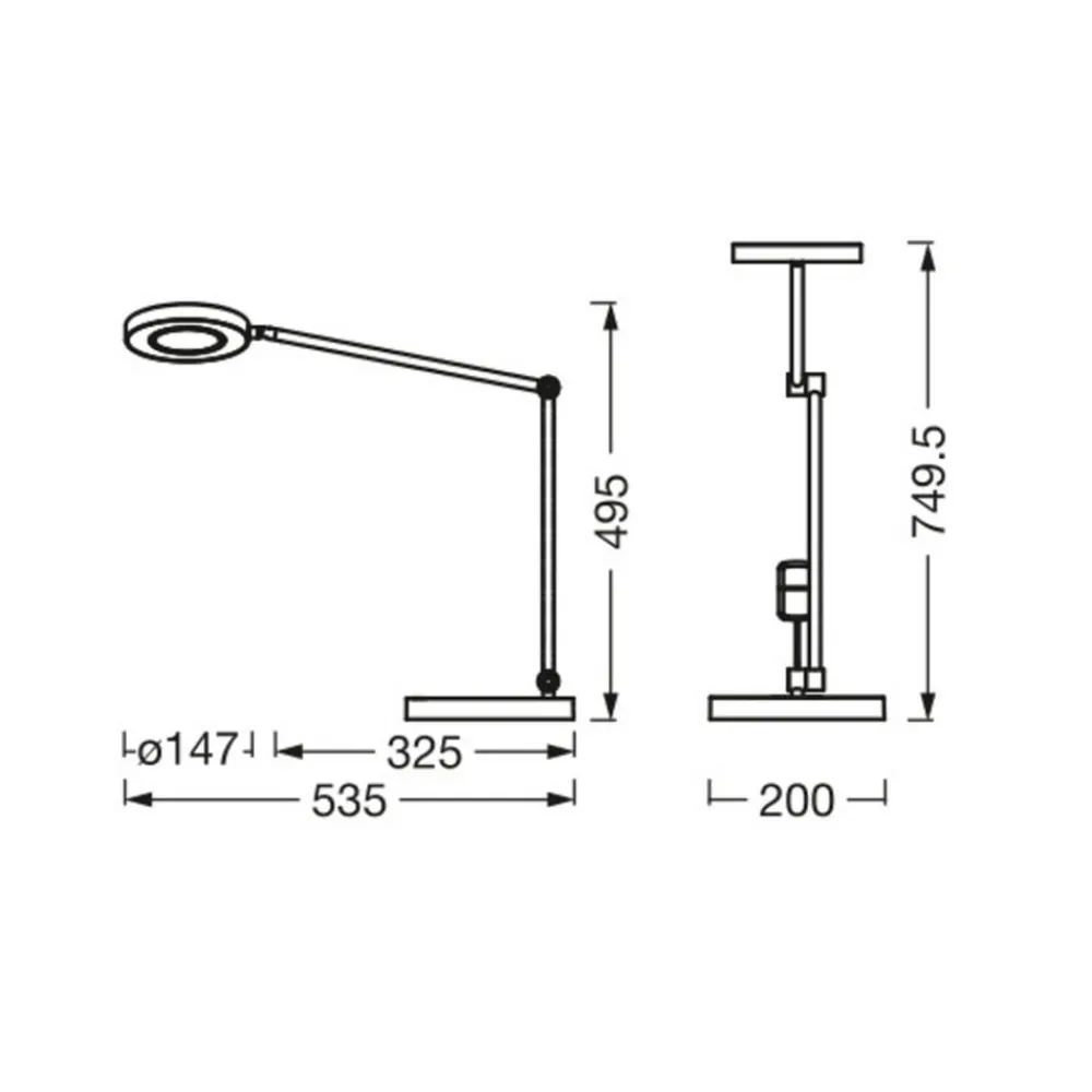 Arbejdsrum/Kontor|Bordlamper ^ LEDVANCE SMART+ LEDVANCE SUN@Home Panan Desk Disc, bord, sort
