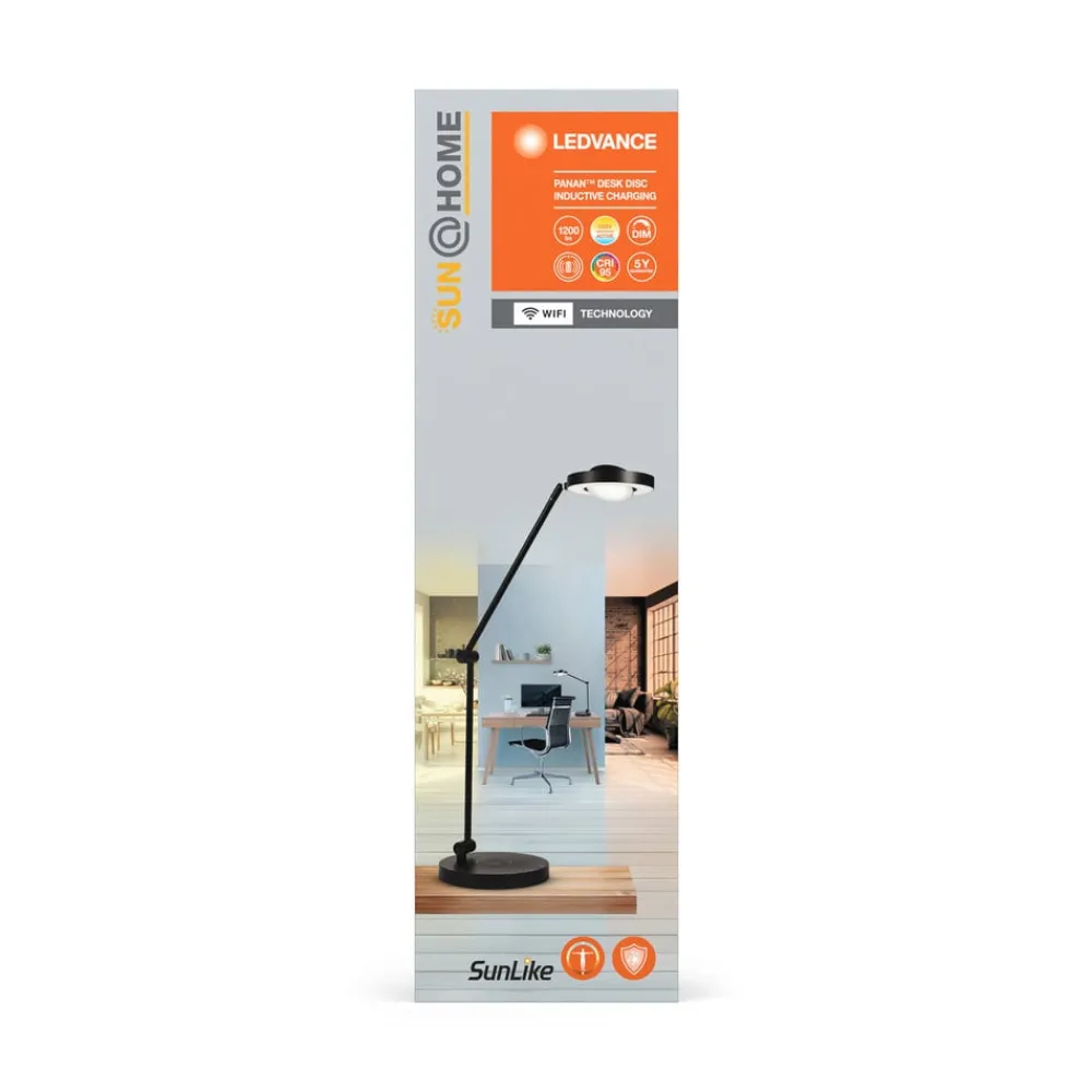 Arbejdsrum/Kontor|Bordlamper ^ LEDVANCE SMART+ LEDVANCE SUN@Home Panan Desk Disc, bord, sort