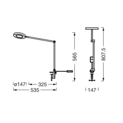 LEDVANCE SMART+ Arbejdsrum/Kontor|Bordlamper > LEDVANCE SUN@Home Panan Desk Disc, klemme, sort