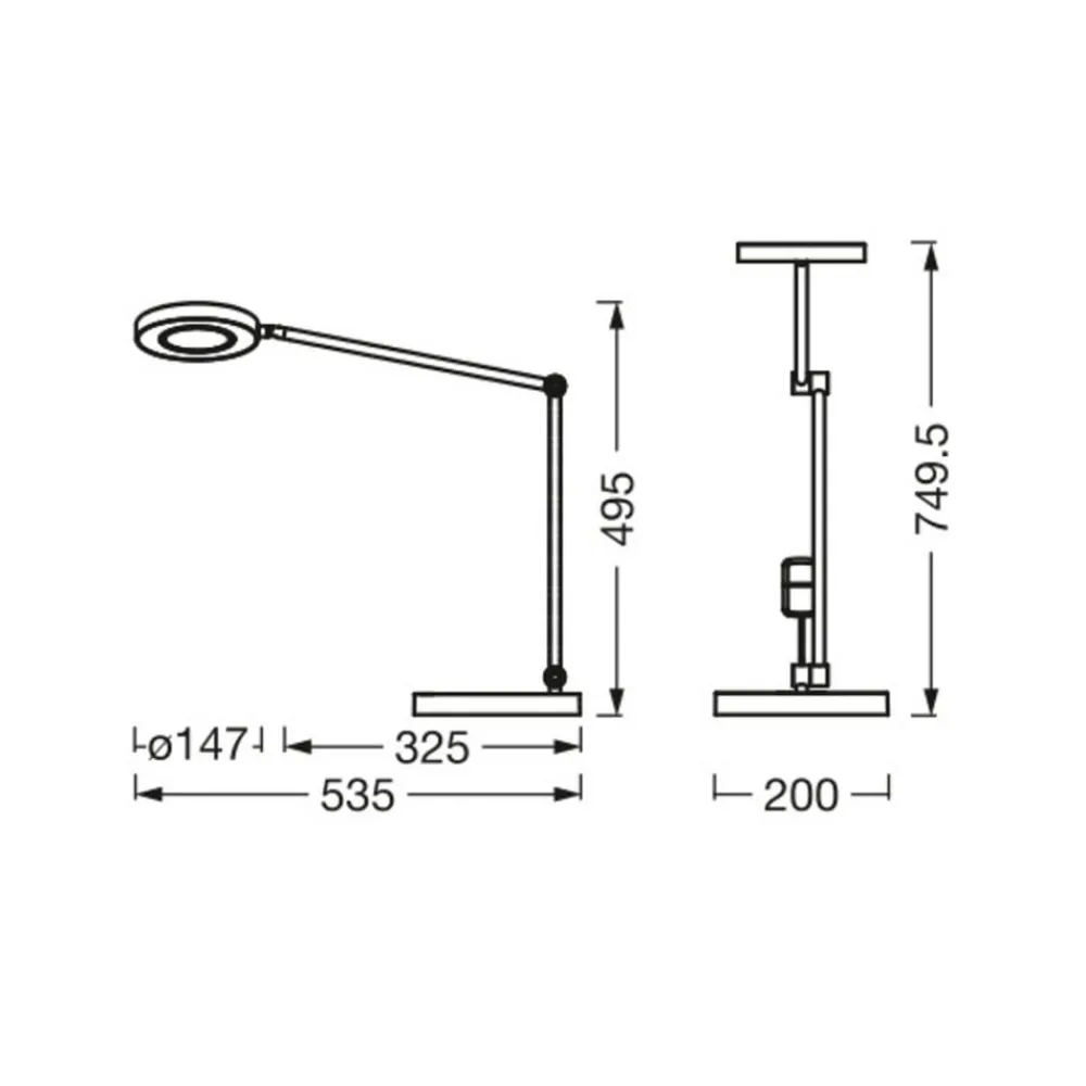 Arbejdsrum/Kontor ^ LEDVANCE SMART+ LEDVANCE SUN@Home Panan Desk Disc, bord, hvid