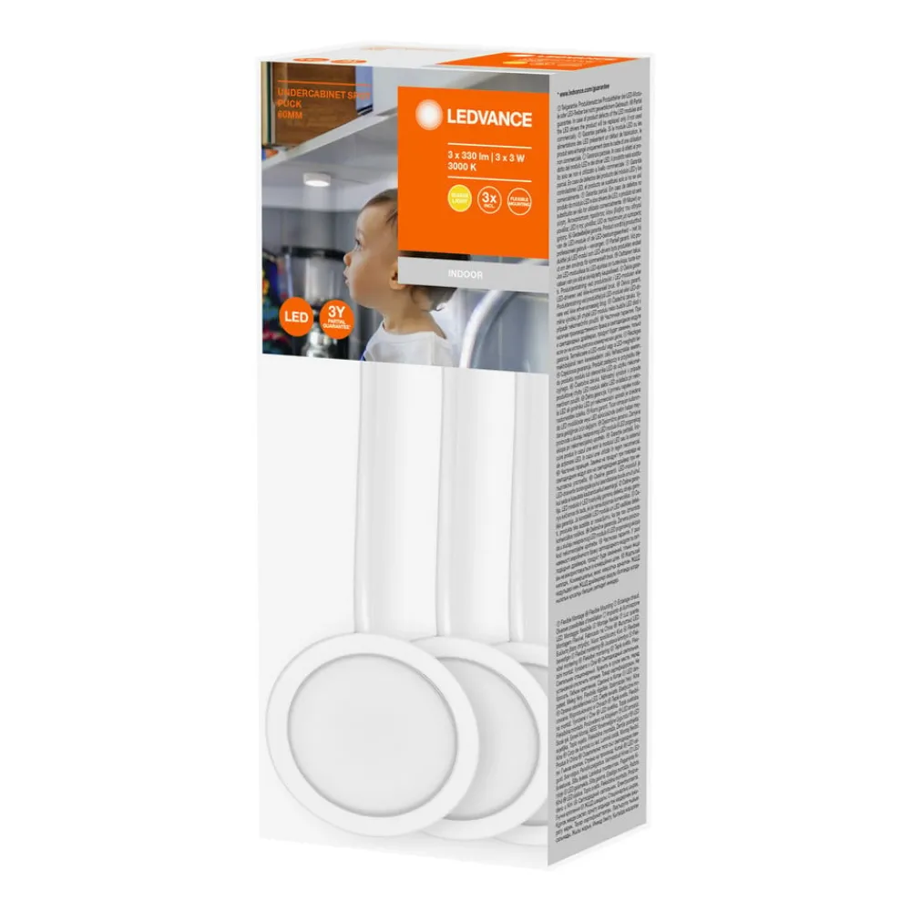 LEDVANCE Underskabsbelysning > Undercabinet Puck LED-møbelspot, 3, hvidt