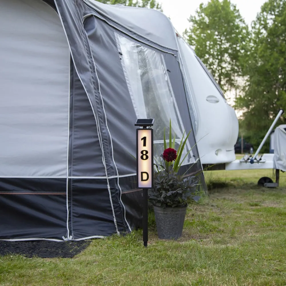 STAR TRADING Solcellelamper|Gadebelysning > LED-vejlampe solcelle Pathy med husnummer