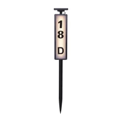 STAR TRADING Solcellelamper|Gadebelysning > LED-vejlampe solcelle Pathy med husnummer