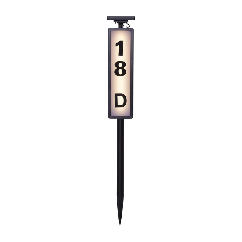 STAR TRADING Solcellelamper|Gadebelysning > LED-vejlampe solcelle Pathy med husnummer