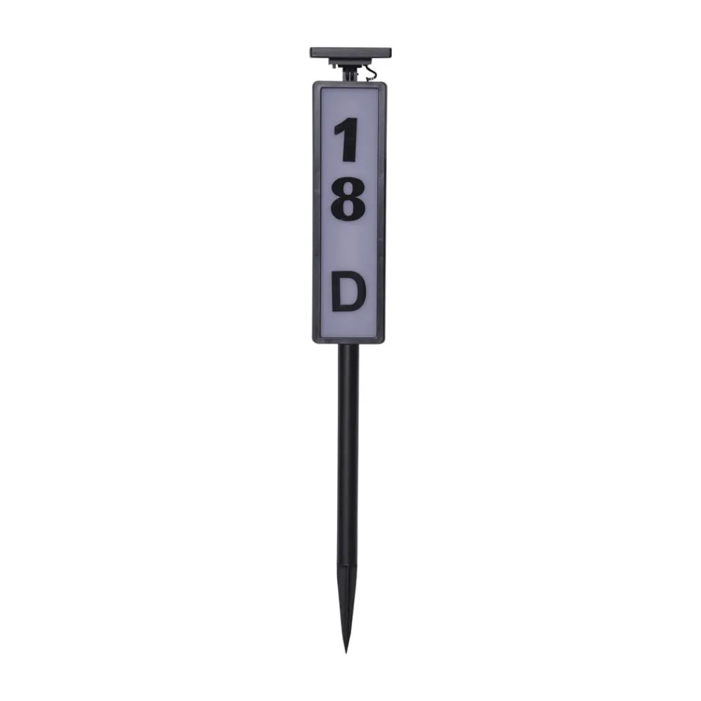 STAR TRADING Solcellelamper|Gadebelysning > LED-vejlampe solcelle Pathy med husnummer