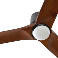 Loftventilatorer ^ FARO BARCELONA LED-ventilator Heywood L, sort/træfarvet, DC, støjsvag, CCT