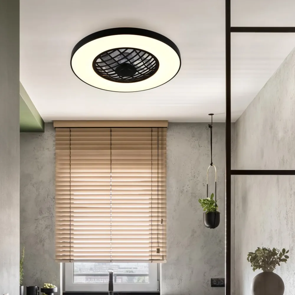 Reality Leuchten Loftventilatorer > LED-ventilator Linköping lydløs CCT RGB fjernbetjening højttaler