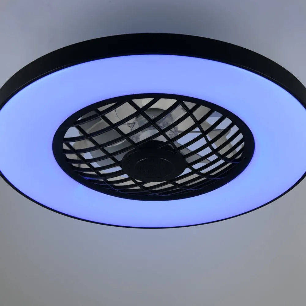 Reality Leuchten Loftventilatorer > LED-ventilator Linköping lydløs CCT RGB fjernbetjening højttaler