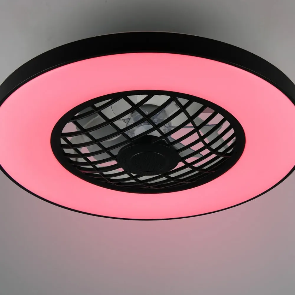 Reality Leuchten Loftventilatorer > LED-ventilator Linköping lydløs CCT RGB fjernbetjening højttaler