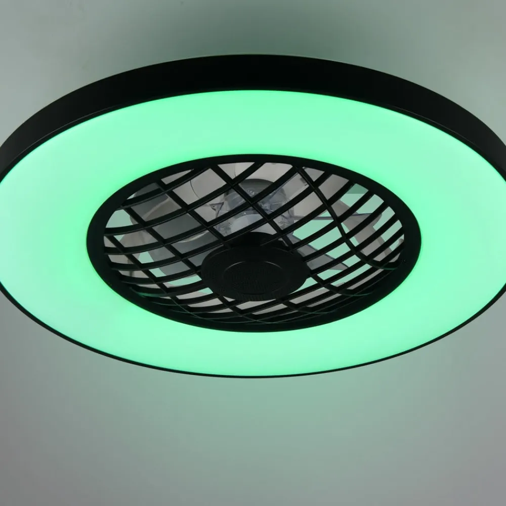Reality Leuchten Loftventilatorer > LED-ventilator Linköping lydløs CCT RGB fjernbetjening højttaler