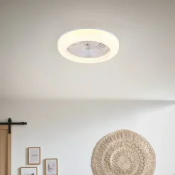 Loftventilatorer ^ Reality Leuchten LED-ventilator Mora, DC, støjsvag, Ø 45 cm, CCT, fjernbetjening