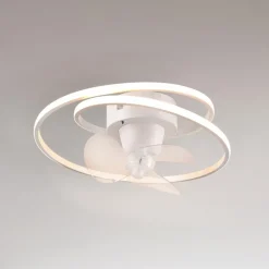 Loftventilatorer ^ Reality Leuchten LED-ventilator Umea, hvid, DC, støjsvag, Ø 50 cm, CCT, fjernbetjening