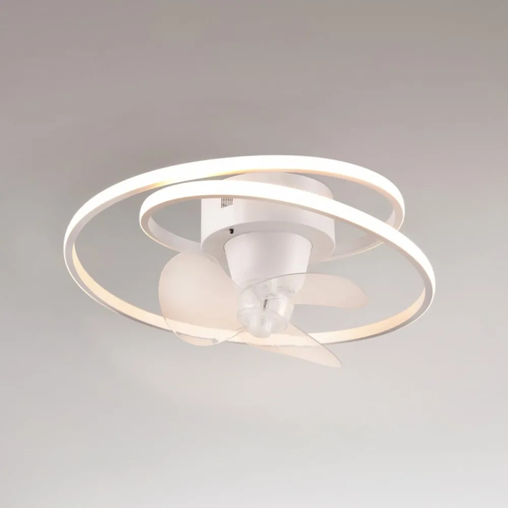 Loftventilatorer ^ Reality Leuchten LED-ventilator Umea, hvid, DC, støjsvag, Ø 50 cm, CCT, fjernbetjening