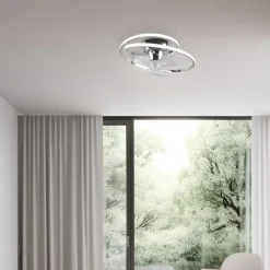 Reality Leuchten Loftventilatorer > LED-ventilator Umea, krom, DC, støjsvag, Ø 50 cm, CCT, fjernbetjening