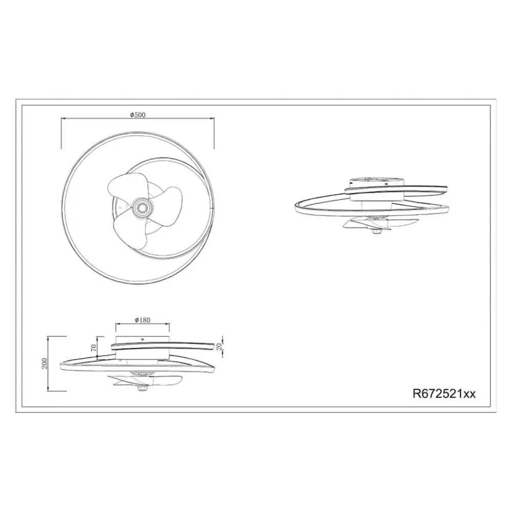 Reality Leuchten Loftventilatorer > LED-ventilator Umea, krom, DC, støjsvag, Ø 50 cm, CCT, fjernbetjening