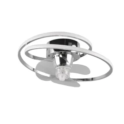 Reality Leuchten Loftventilatorer > LED-ventilator Umea, krom, DC, støjsvag, Ø 50 cm, CCT, fjernbetjening