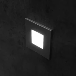 Hera Indbygningsspots > LED-vægindbygningslampe Wall F, sort, 7,5 x 7,5 cm, metalplade