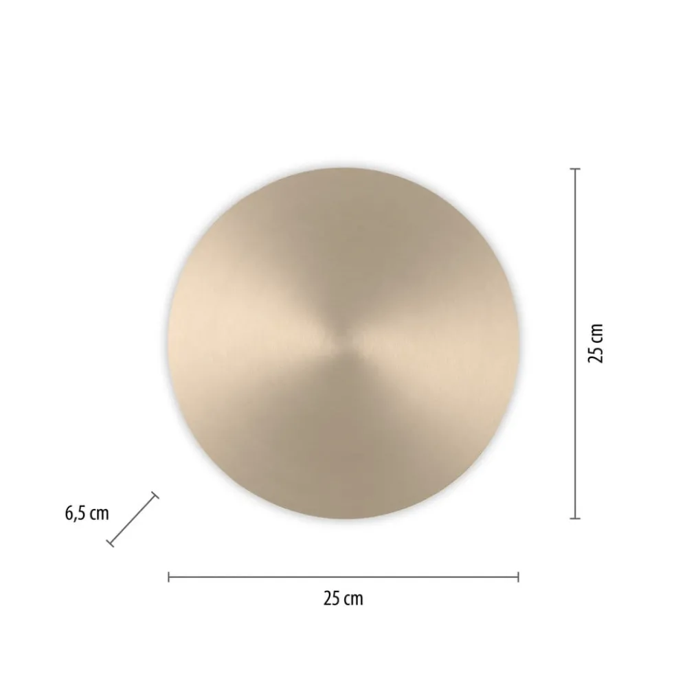 Paul Neuhaus Væglamper|Væglamper > LED-væglampe batteri Puntua Ø 25 cm messing mat
