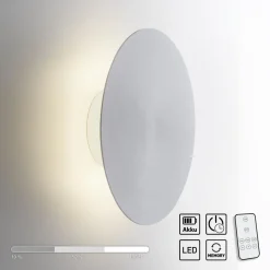 Væglamper|Væglamper ^ Paul Neuhaus LED-væglampe batteri Puntua Ø 25 cm aluminium