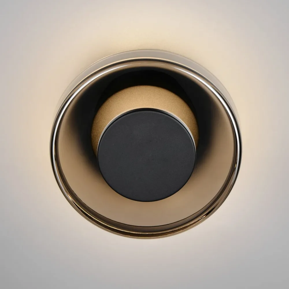 Væglamper|Væglamper ^ Trio Lighting LED-væglampe Celeste, sort/krom, Ø 22 cm glas dæmpbar