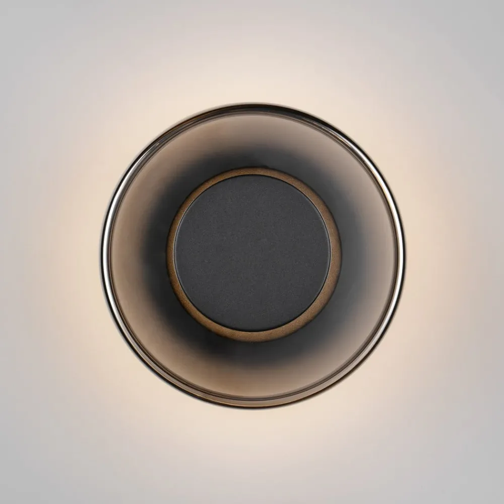 Væglamper|Væglamper ^ Trio Lighting LED-væglampe Celeste, sort/krom, Ø 22 cm glas dæmpbar