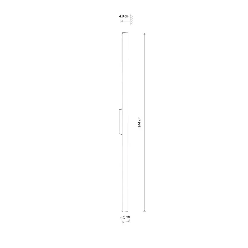 Væglamper ^ Nowodvorski Lighting LED-væglampe Demi L, sort, aluminium, højde 144 cm, IP54