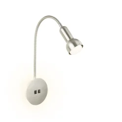 Væglamper ^ Briloner LED-væglampe 2178012 dobbelt switch, mat nikkel