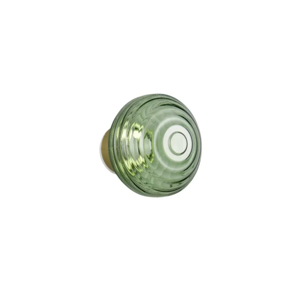 Reality Leuchten Væglamper > LED-væglampe Earl, messing/grøn, glas, Ø 15,5 cm