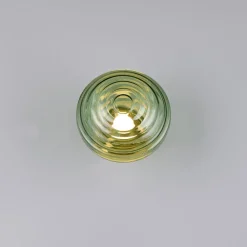 Reality Leuchten Væglamper > LED-væglampe Earl, messing/grøn, glas, Ø 15,5 cm