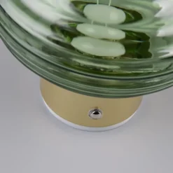 Reality Leuchten Væglamper > LED-væglampe Earl, messing/grøn, glas, Ø 15,5 cm