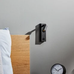 TK Lighting Væglamper > LED-væglampe Enzo kantet med afbryder, sort