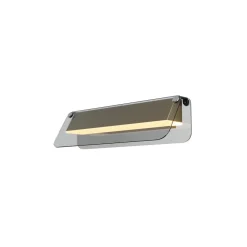 Maytoni Væglamper > LED-væglampe FLAT, grå/messing, bredde 30 cm, glas/metal