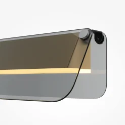 Maytoni Væglamper > LED-væglampe FLAT, grå/messing, bredde 30 cm, glas/metal