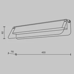 Maytoni Væglamper > LED-væglampe FLAT, ravfarvet/messing, bredde 43 cm, glas/metal