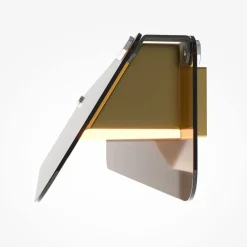 Maytoni Væglamper > LED-væglampe FLAT, ravfarvet/messing, bredde 43 cm, glas/metal