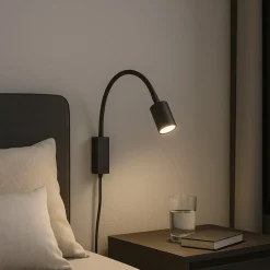 Væglamper|Væglamper ^ FISCHER & HONSEL LED-væglampe Justi, sandsort, højde 52 cm, metal