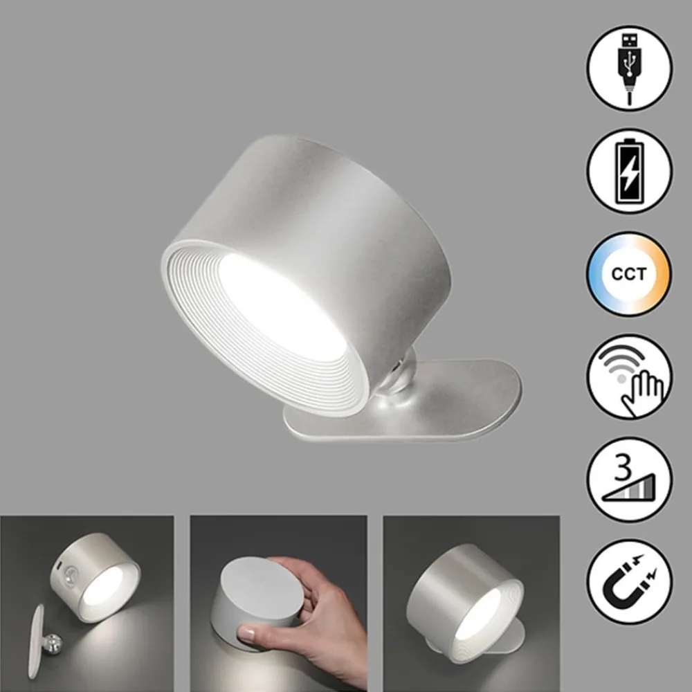 FH Lighting Væglamper|Væglamper > LED-væglampe Magnetics, sølv, CCT, med magnet