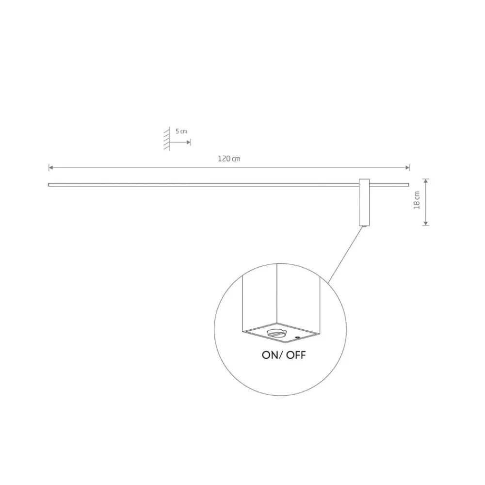 Væglamper|Væglamper ^ Nowodvorski Lighting LED-væglampe Motive L, 120 cm bred, sort, metal