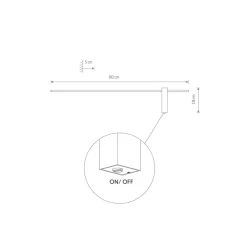 Nowodvorski Lighting Væglamper|Væglamper > LED-væglampe Motive M, 80 cm bred, sort, metal