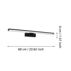 Væg- Og Spejllamper|Væglamper ^ EGLO LED-væglampe Pandella 1, længde 60 cm, sort, aluminium
