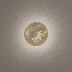 Væglamper ^ Nowodvorski Lighting LED-væglampe Ring S, Ø 15 cm, krydsfiner, guldfarvet