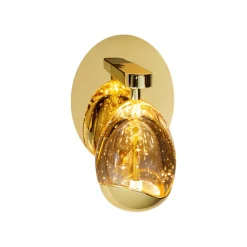 Schuller Valencia Væglamper|Væglamper > LED-væglampe Rocio, metal, glas, 1-lys, guld