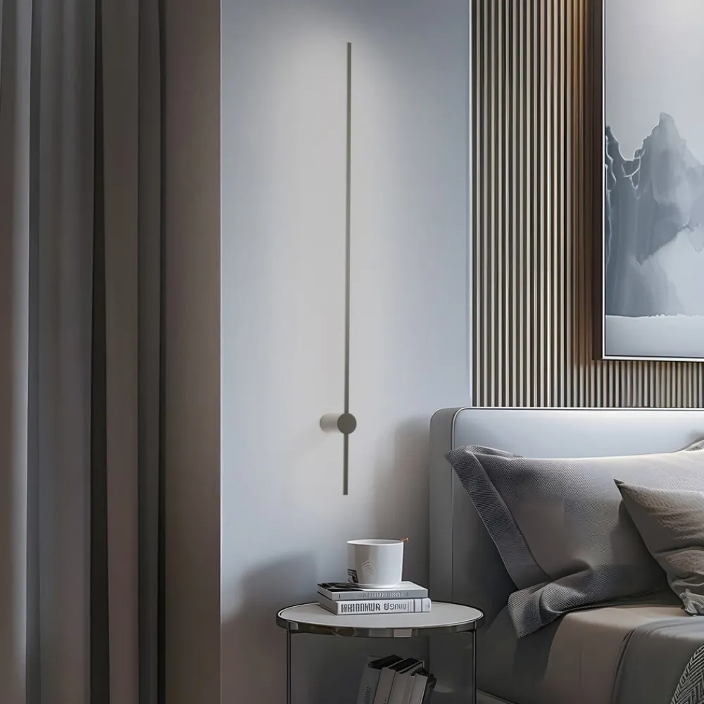 Væglamper|Væglamper ^ Nowodvorski Lighting LED-væglampe SABER, olivengrøn, højde 120 cm, metal 4.000 K