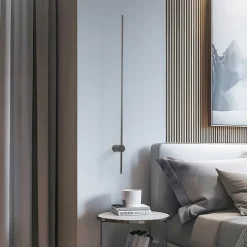 Væglamper|Væglamper ^ Nowodvorski Lighting LED-væglampe SABER, olivengrøn, højde 120 cm, metal 4.000 K