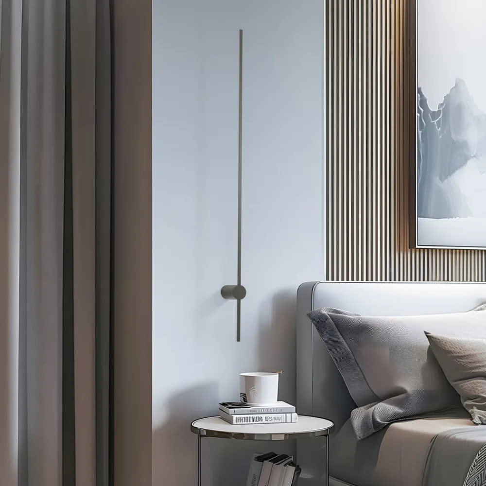 Væglamper|Væglamper ^ Nowodvorski Lighting LED-væglampe SABER, olivengrøn, højde 120 cm, metal 4.000 K