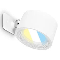 Briloner Væglamper|Væglamper > LED-væglampe Tari, hvid, CCT, touchdæmper, USB