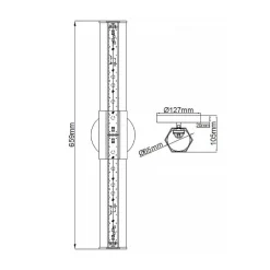 Quintiesse Væg- Og Spejllamper > LED-væglampe til badeværelset Facet Dual, messing, 2 lyskilder, bredde 66 cm