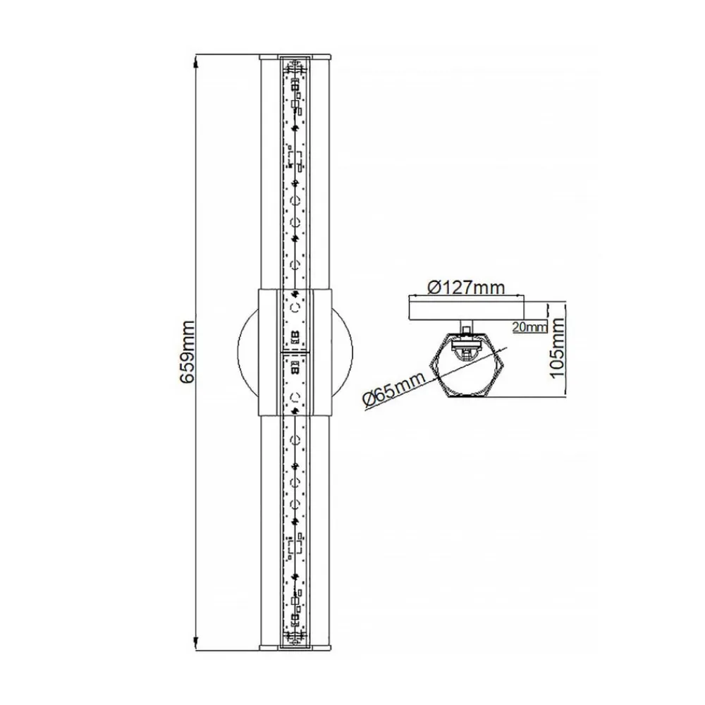 Quintiesse Væg- Og Spejllamper > LED-væglampe til badeværelset Facet Dual, messing, 2 lyskilder, bredde 66 cm